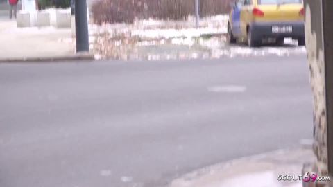 Slim Girl Lulu In Fur Jacket And Leggings Pickup And Cheating Fuck On Street