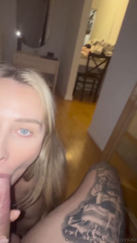 Fit Blonde POV Blowjob with cumshot