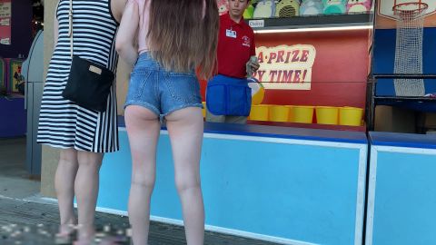 Candid Fair in Jean Shorts
