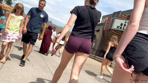 Candid Teen in Pink Dress