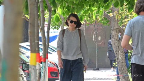 Girls in candid clothes walking the streets