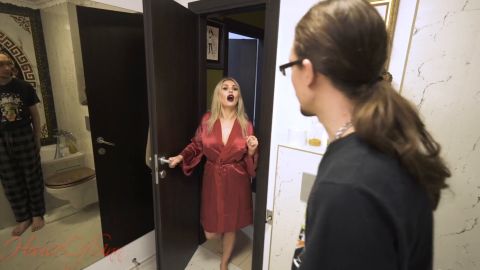 Mistress Lexy Noir humiliates and pisses on Her stepson