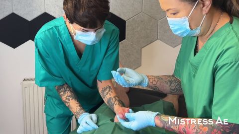 Sounding and Anal Stretching — Double Domme Medical Fetish with MistressAe & Madame Li Ying