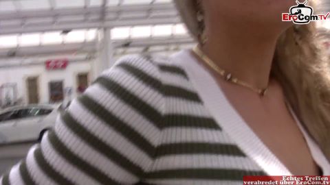 Skinny blonde Teen with small tits pick up from a BBC