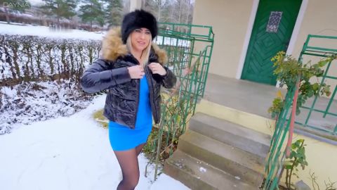 Daynia – 18j. NEIGHBOR BOYS after winter service DESTROYED – ALL HOLES fucked and XXL CUM FACE