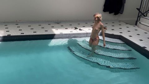 Wife Gets Spitroasted At Public Pool Ending In Huge Double Facial