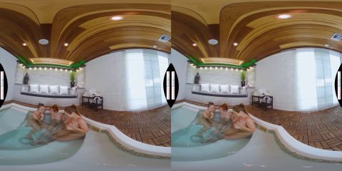 Much needed spa session with Lauren Phillips, Lena Paul, and Skylar Snow culminates in a happy ending